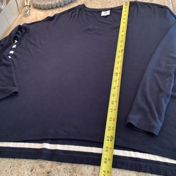 Cabi Navy Blue & White Stripes Lightweight Top Size Medium EUC Lighthouse Tee - Picture 8 of 10